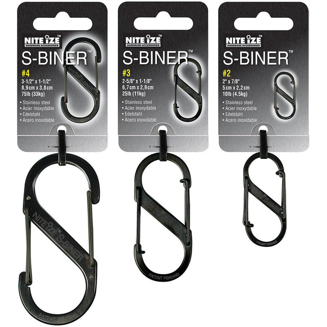NITE IZE - S-Biner 3 Pack Combo - Black
