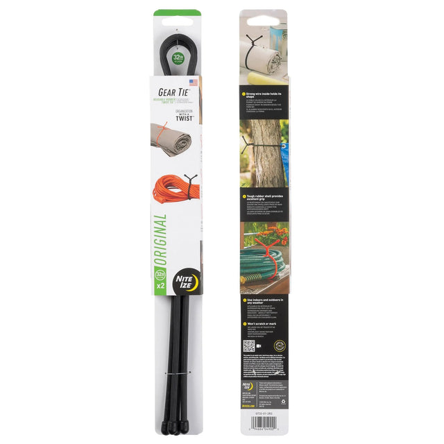 NITE IZE - Gear Tie 32" - Black 2-Pack