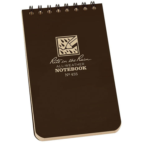 Rite in the Rain - Top Spiral Notebook 3x5 Brown
