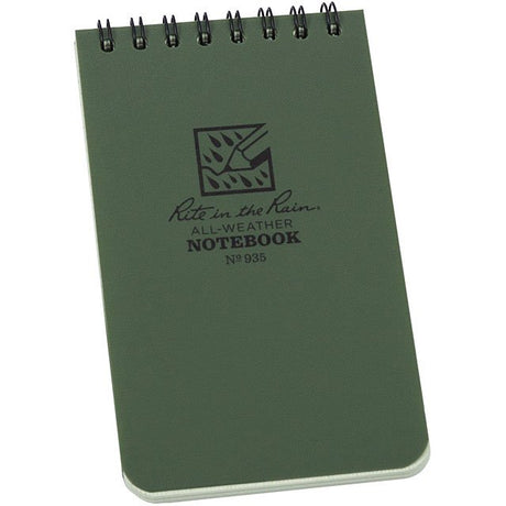 Rite in the Rain - Top Spiral Notebook 3x5 - Green