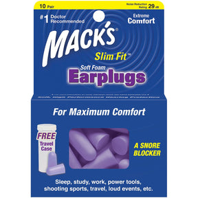 MACK'S - Slim Fit Earplugs with Keychain Case (10 Pairs)