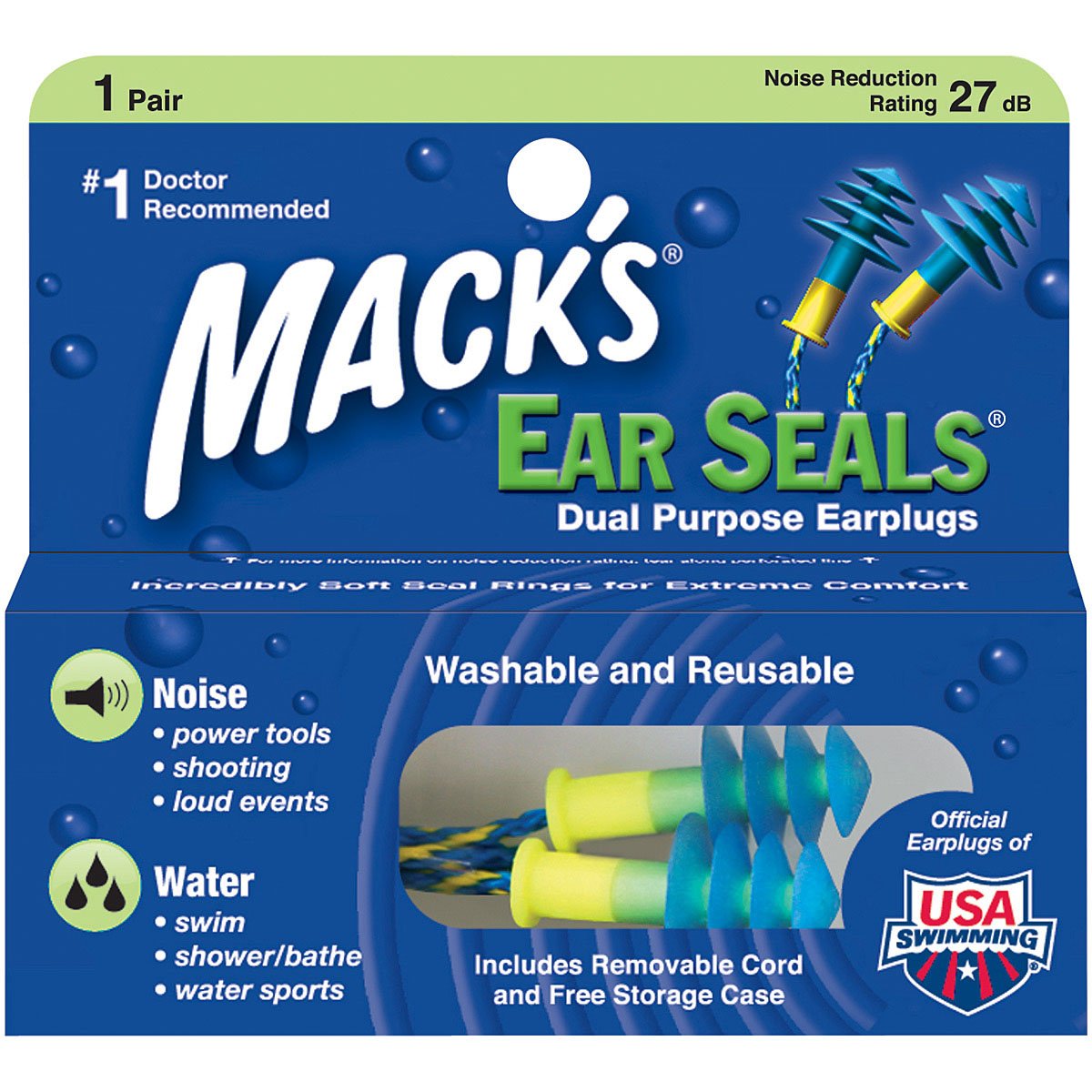 MACK'S - Ear Seals Earplugs with 27 dB Noise Reduction