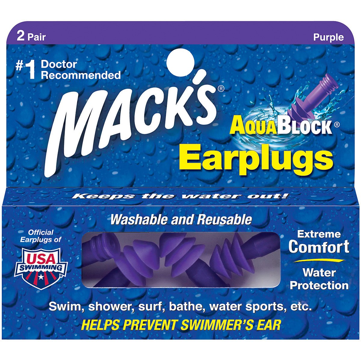 MACK'S - AquaBlock Earplugs 2-Pack