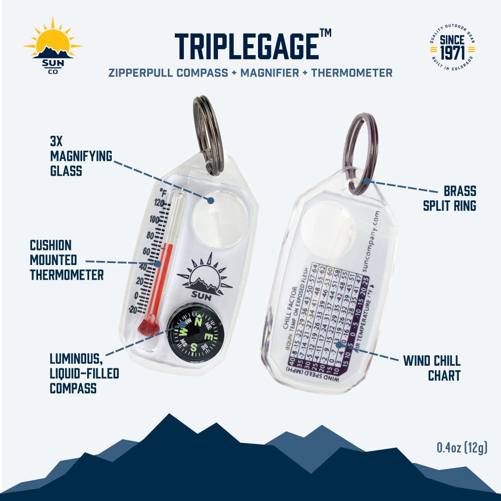 SUN - TripleGage Weather, Direction, and Magnification Tool