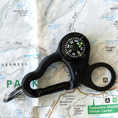 SUN - MagniComp Compass with Carabiner and 3X Magnifier