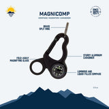 SUN - MagniComp Compass with Carabiner and 3X Magnifier