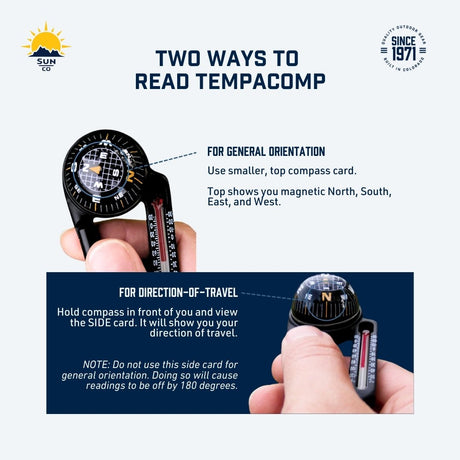 SUN - TempaComp Carabiner with Thermometer and Compass