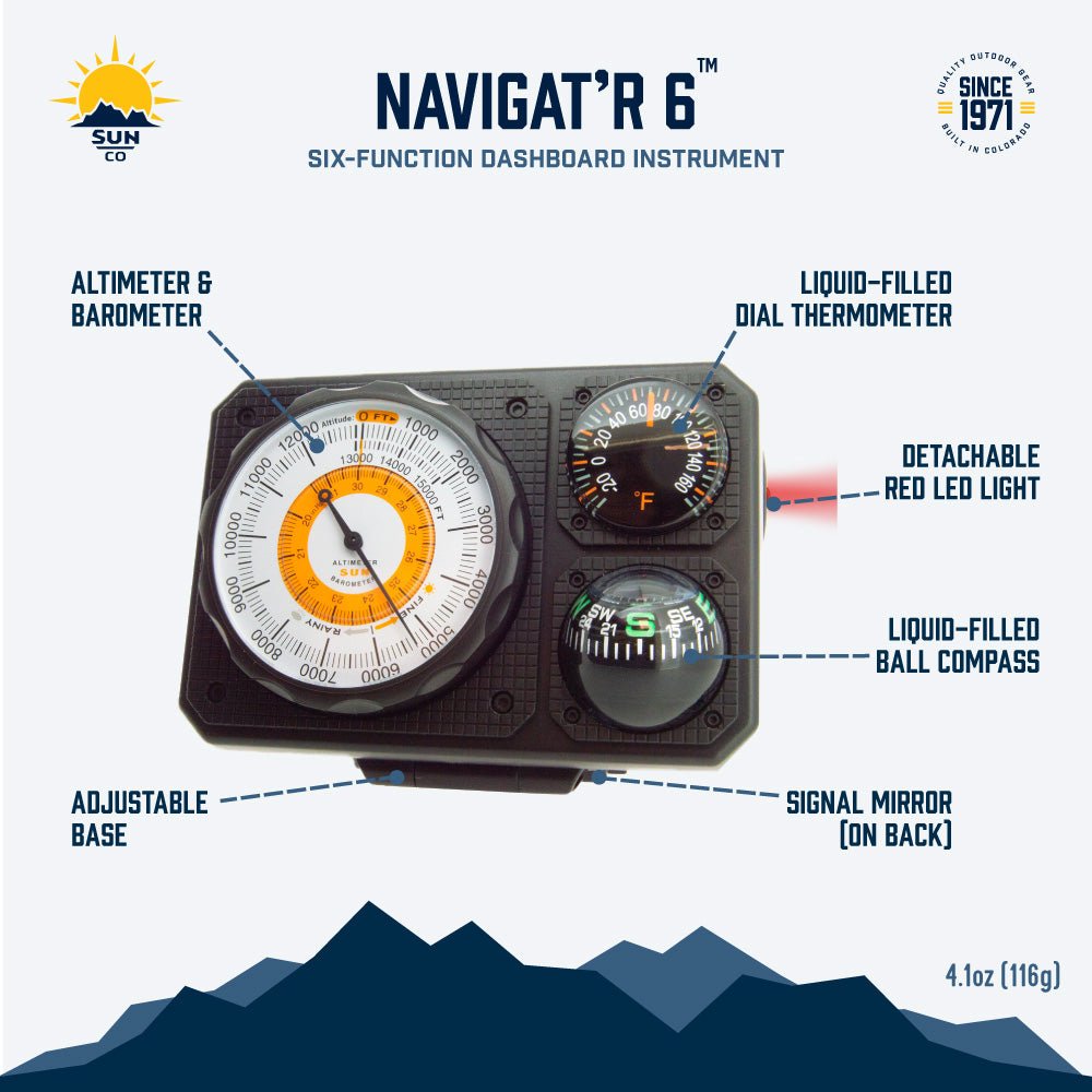 SUN - Navigat'r 6-Function Dash Altimeter