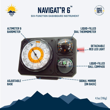 SUN - Navigat'r 6-Function Dash Altimeter