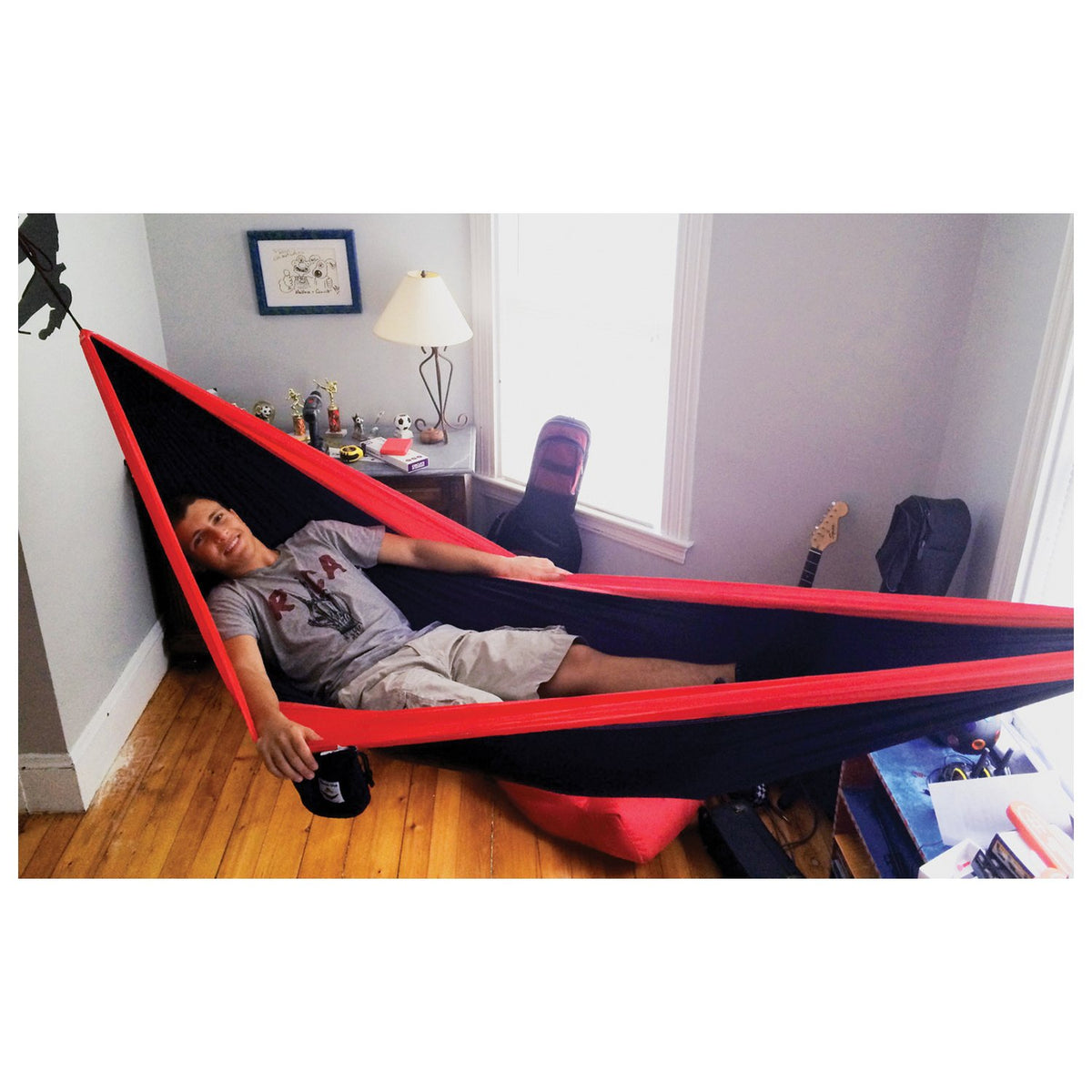 Hammock Bliss - Single Hammock in Navy/Red — view 2