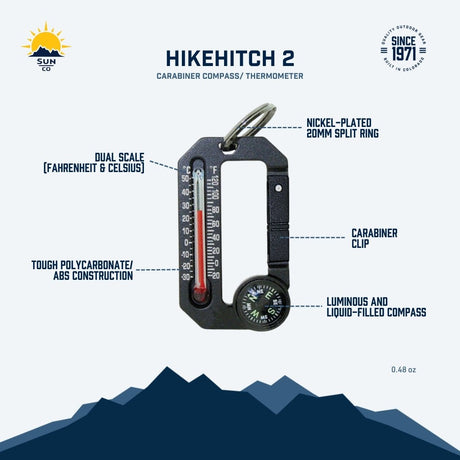 SUN - HikeHitch 2 Carabiner with Thermometer and Compass — view 5