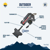 SUN - Outsider Thermometer Keychain with Survival Tools
