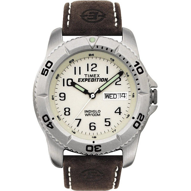 TIMEX - Expedition Analog Watch with Brown Leather Strap
