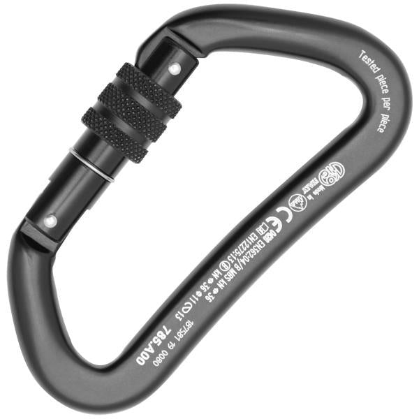 KONG - Heavy-Duty Aluminum Carabiner with Screw Sleeve - Black