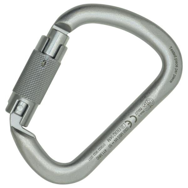 KONG - X-Large Carbon Steel Carabiner with Auto Block - White