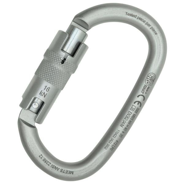 KONG - Ovalone Carbon Steel Carabiner with Auto Block - White