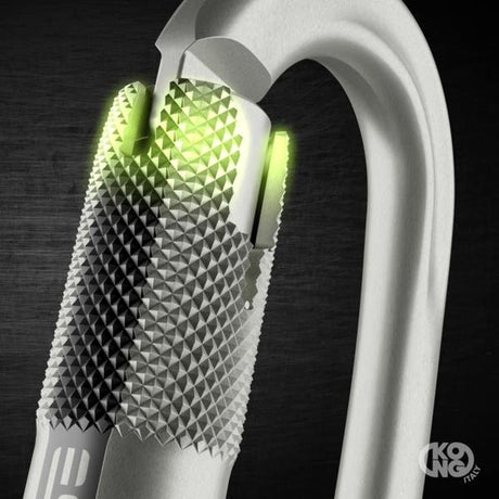 KONG - Ovalone Carbon Steel Carabiner with RISE Lock - White — view 5