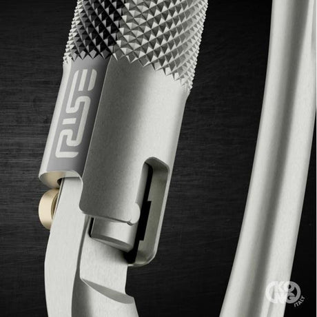KONG - Ovalone Carbon Steel Carabiner with RISE Lock - White — view 6
