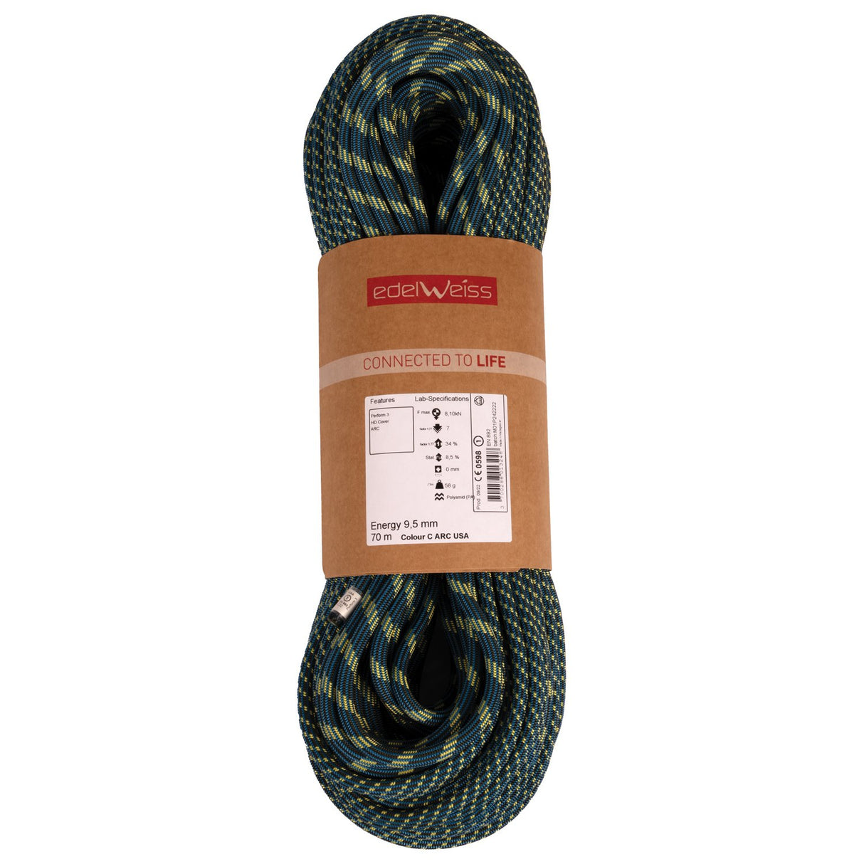 EDELWEISS - Energy Arc 9.5mm x 70m Climbing Rope