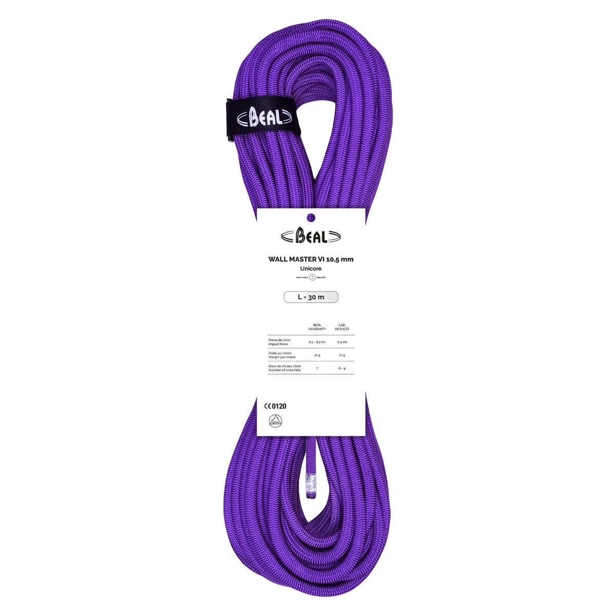BEAL - Wall Master 10.5mm x 30m Climbing Rope - Purple