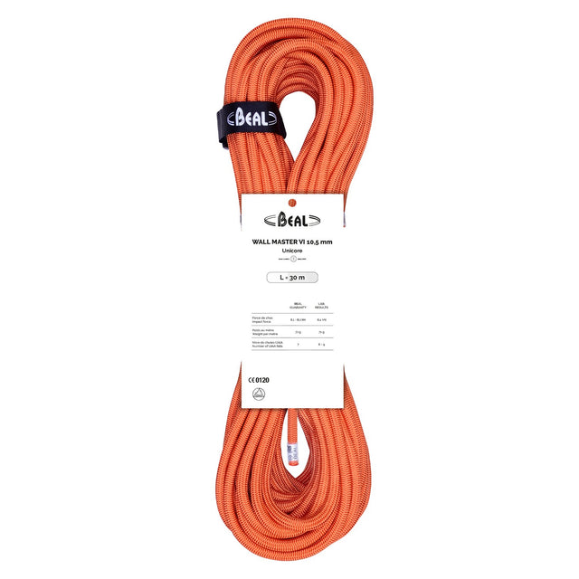 BEAL - Wall Master 10.5mm x 40m Climbing Rope - Orange
