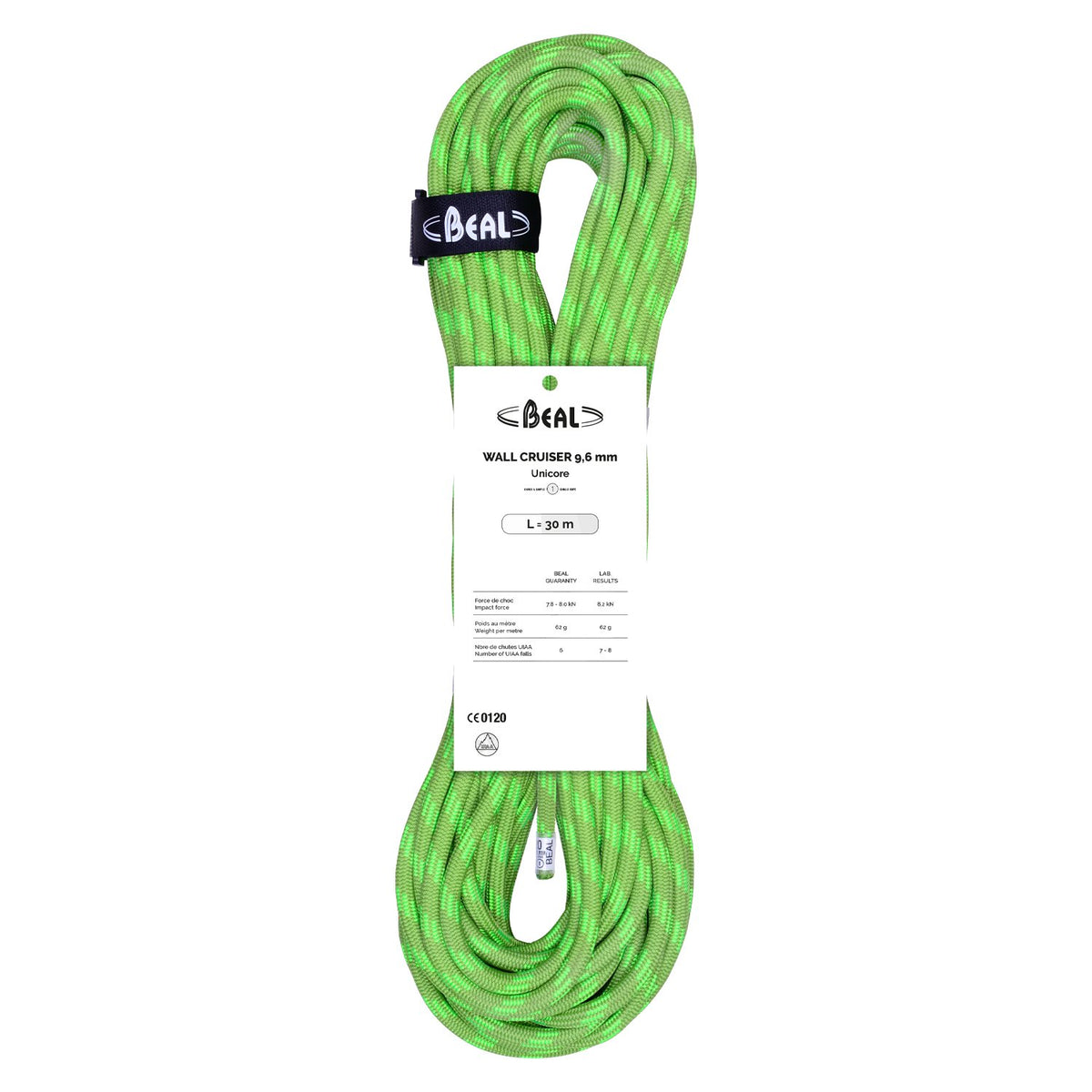 BEAL - Wall Cruiser 9.6mm x 40m Climbing Rope - Green
