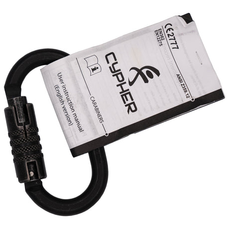 Cypher - G Series Oval 3AL ANSI Carabiner - Black