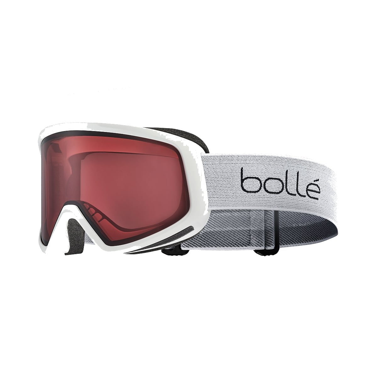 BOLLE - Bedrock White Matte Goggles with Vermillon Lens