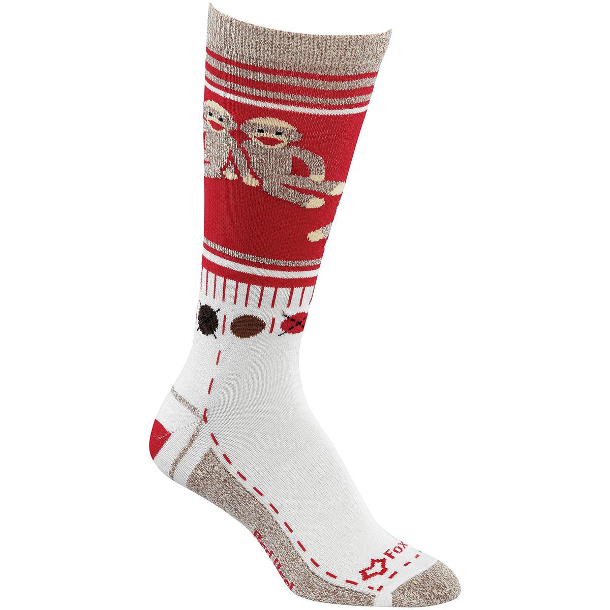 FOX RIVER - Monkey Friends Sock Red LG