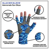 Glacier Glove - Islamorada Sun Glove Blue Camo Small — view 4