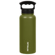 FIFTY/FIFTY - 34oz Insulated Bottle with 3-Finger Lid - Olive