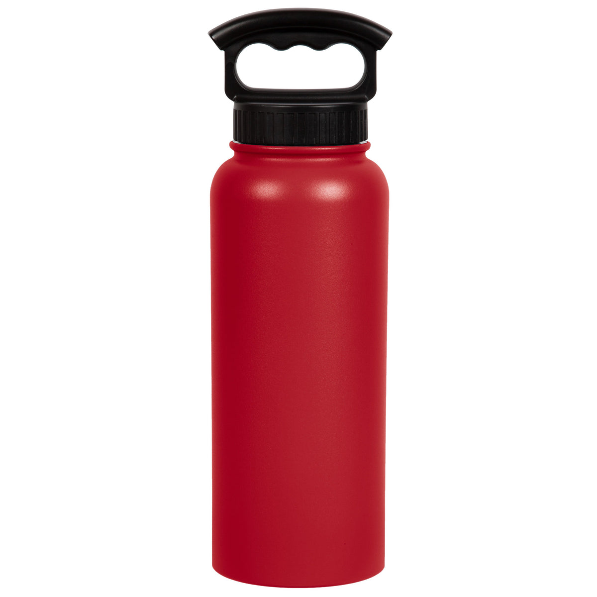 FIFTY/FIFTY - 34oz Insulated Bottle with 3-Finger Lid - Red