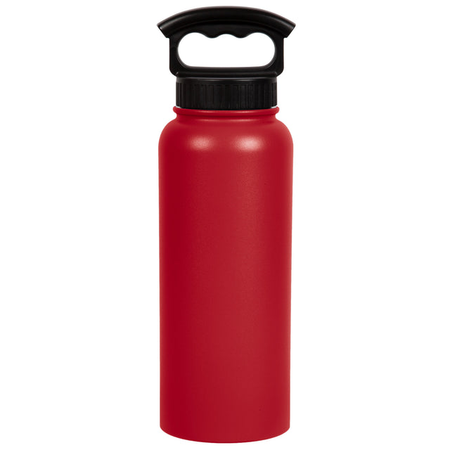 FIFTY/FIFTY - 34oz Insulated Bottle with 3-Finger Lid - Red