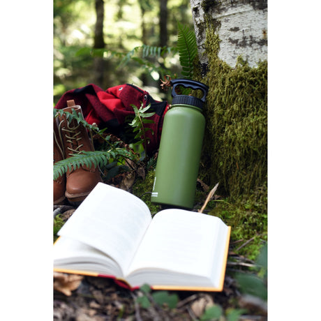FIFTY/FIFTY - 34oz Insulated Bottle with 3-Finger Grip - Grey