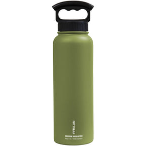 FIFTY/FIFTY - 40 oz Vacuum Insulated Bottle with 3-Finger Lid - Olive