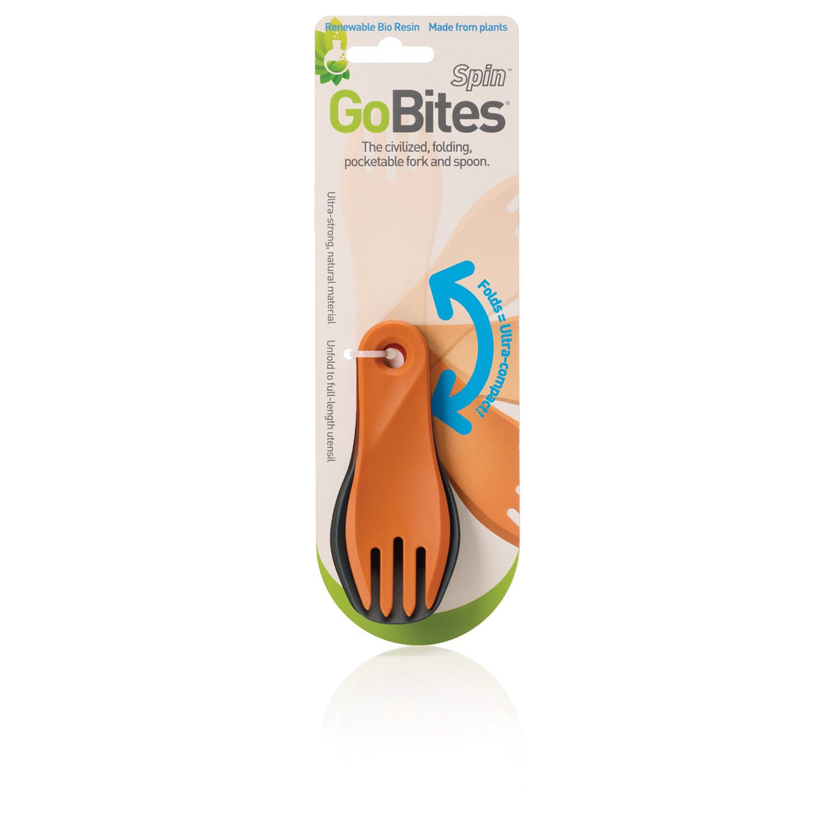 HUMANGEAR - GoBites Bio Spin Fork and Spoon - Gray/Orange