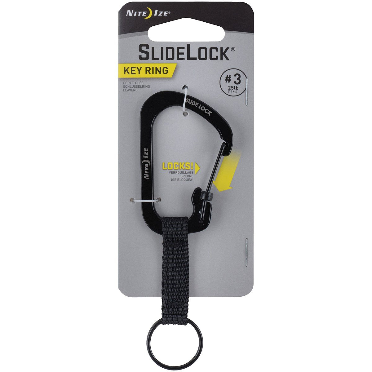 NITE IZE - SlideLock Key Ring Black