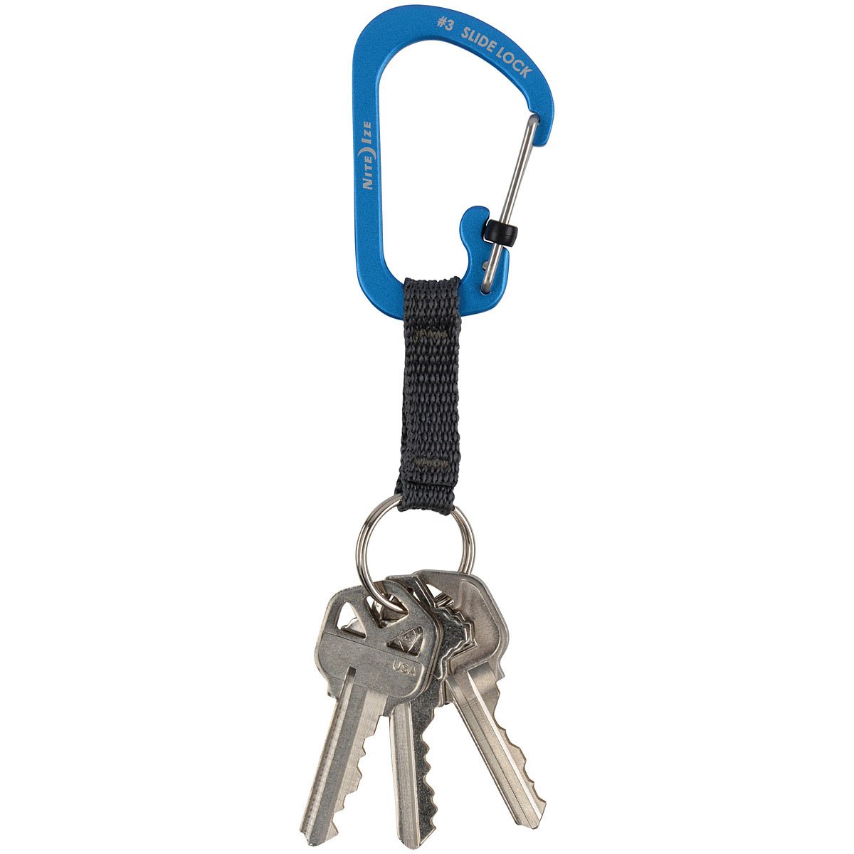 NITE IZE - SlideLock Key Ring AL#3 - Blue