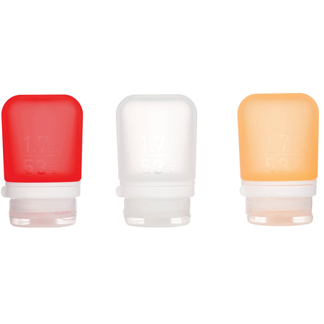 HUMANGEAR - GoToob+ 3-Pack Small - Clear/Red/Orange