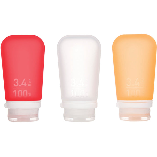 HUMANGEAR - GoToob+ 3-Pack Large - Clear/Red/Orange