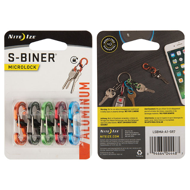 NITE IZE - S-Biner MicroLock 5-Pack Assorted Colors