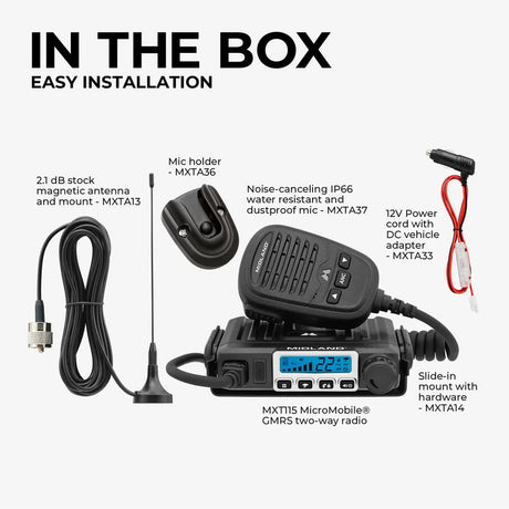 Midland – MXT115 MicroMobile GMRS 15-Watt Two-Way Radio