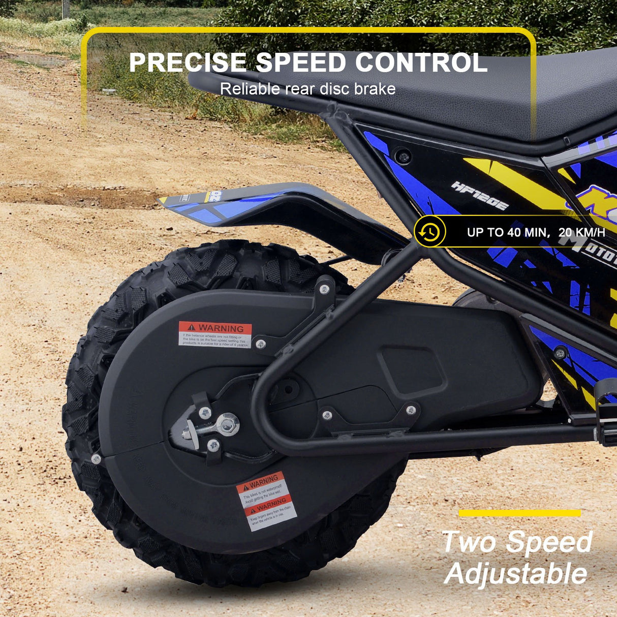 MotoTec 24v 250w (HP120E) Electric Powered Mini Bike - Blue