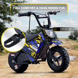 MotoTec 24v 250w (HP120E) Electric Powered Mini Bike - Blue