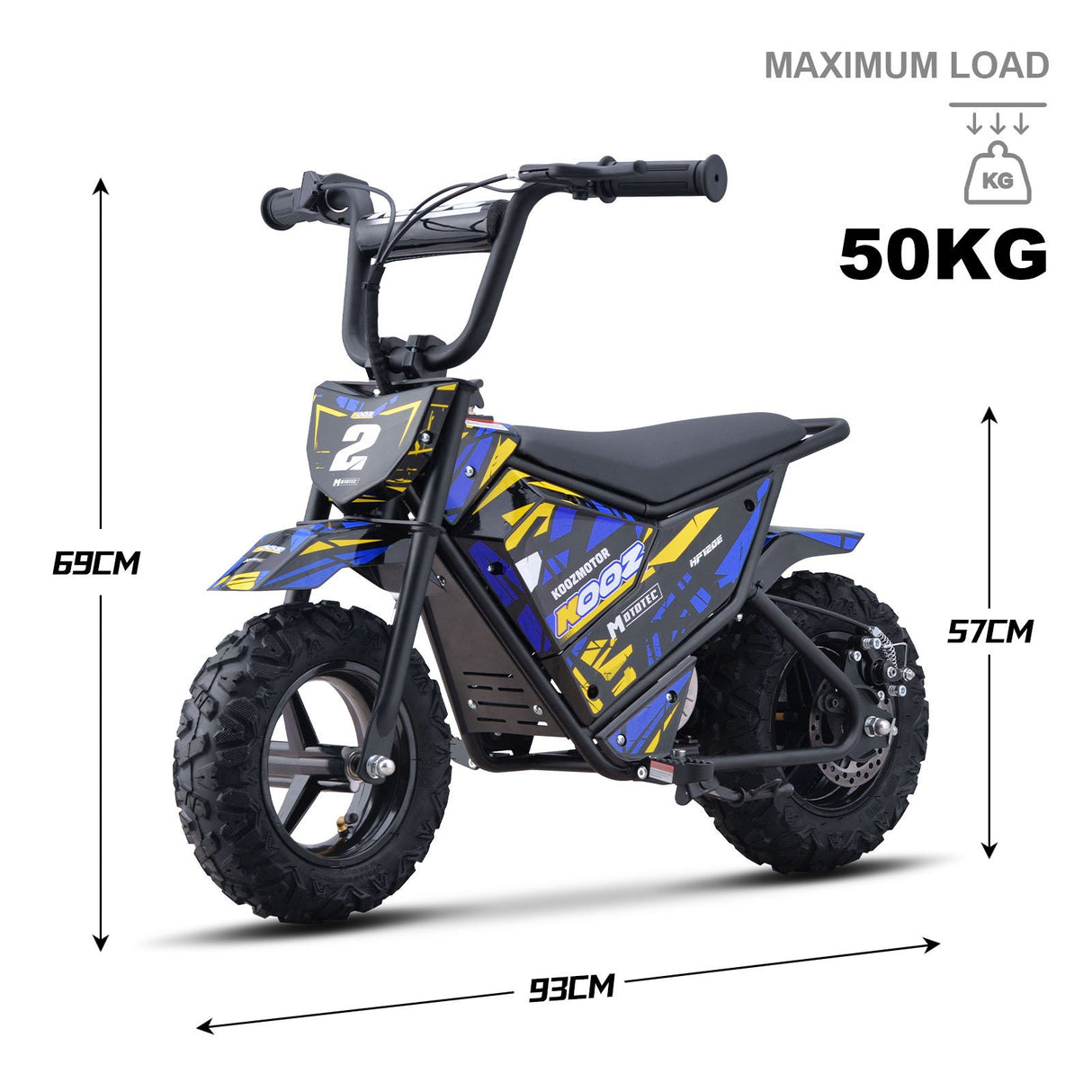 MotoTec 24v 250w (HP120E) Electric Powered Mini Bike - Blue