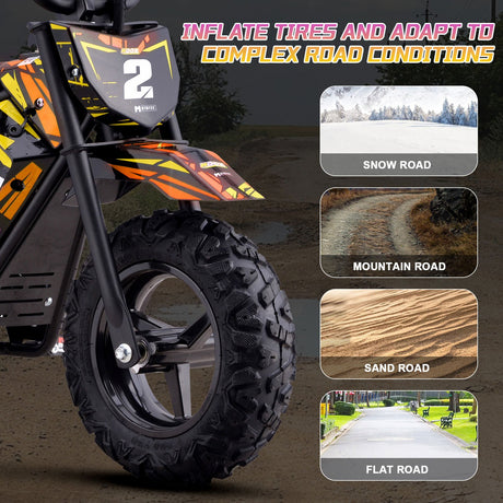 MotoTec 24v 250w (HP120E) Electric Powered Mini Bike - Orange