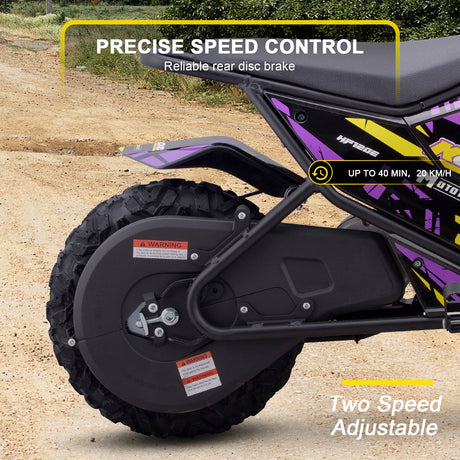 MotoTec 24v 250w (HP120E) Electric Powered Mini Bike - Purple
