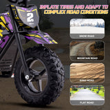 MotoTec 24v 250w (HP120E) Electric Powered Mini Bike - Purple