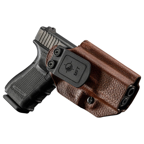 Mission First Tactical - Brown Leather Hybrid AIWB Holster for Glock — view 2