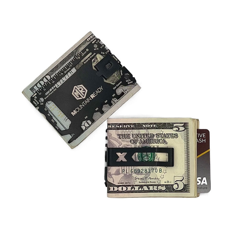 Mountain Ready Multitool Card - 21 Function Tool Card with Removable Money Clip